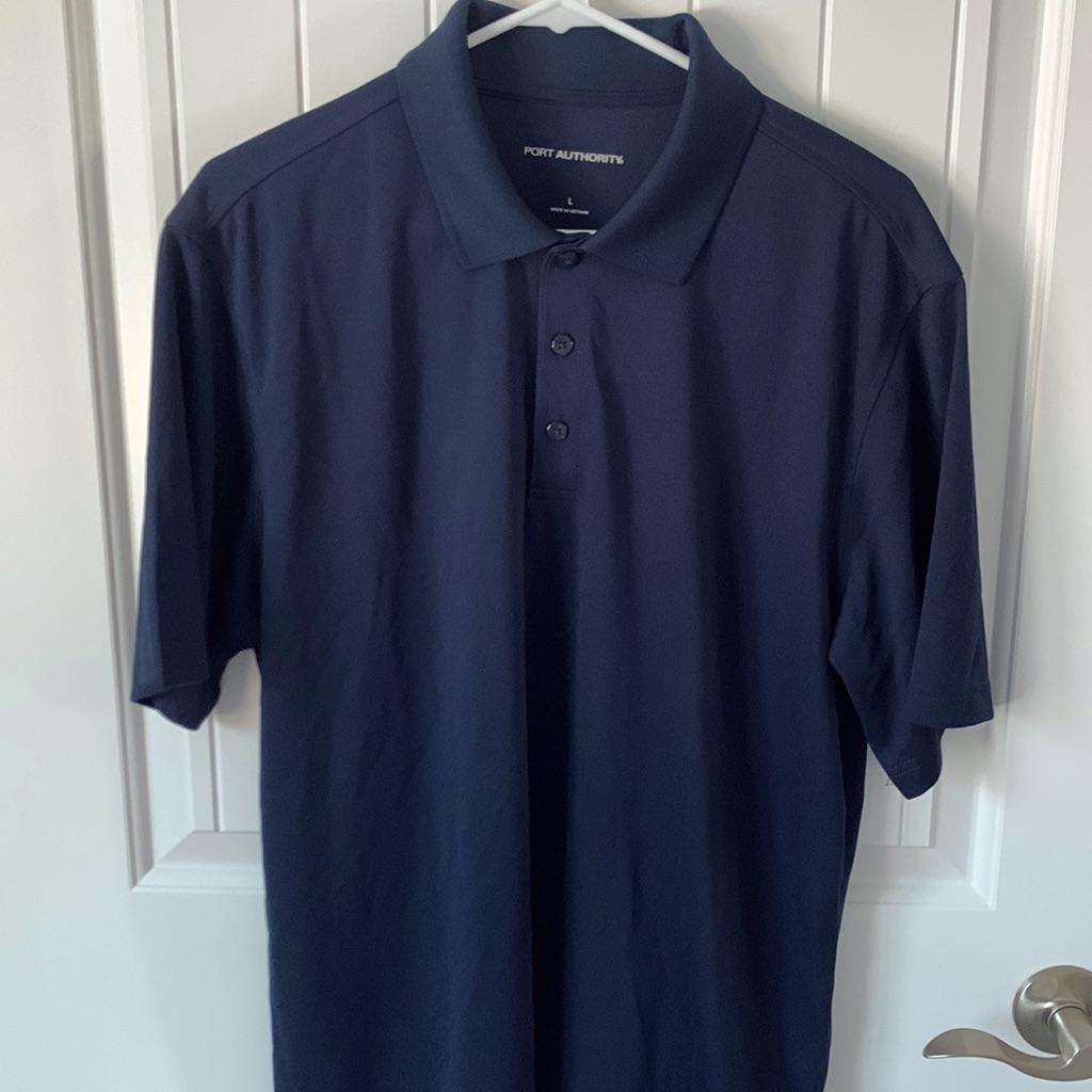 2  Brand New Navy Port Authority Mens Polo  Large